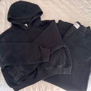 Aerie black Quilted Hoodie and Joggers Set